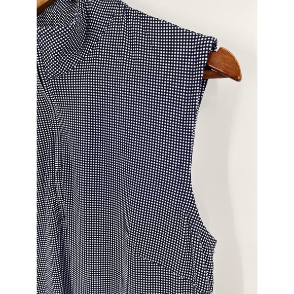 IBKUL Women s Blue White Check Sleeveless 1/4 Zip Lightweight Golf Dress Large - Picture 4 of 5
